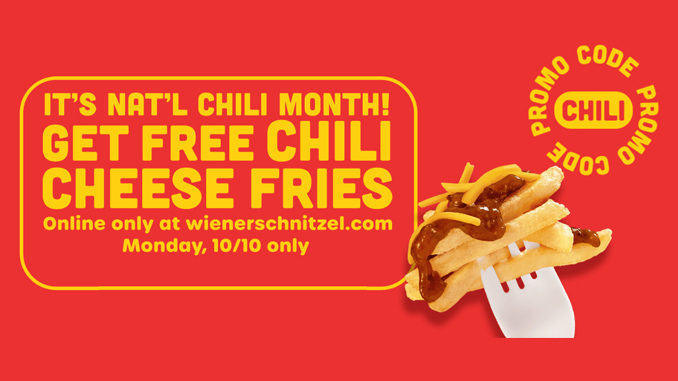 Free Chili Cheese Fries With Any $1 Purchase At Wienerschnitzel On October 10, 2022