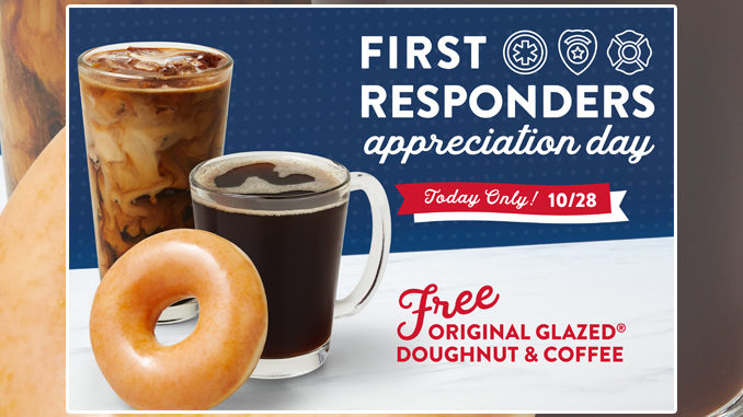 Krispy Kreme Treats First Responders To A Free Doughnut And Coffee On October 28, 2022