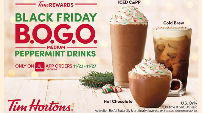 Buy Any Medium Peppermint Drink Online, Get One Free At Tim Hortons From Nov. 23-27, 2022