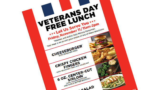 Free Meal For Veterans And Active Military At TGI Fridays On November 11, 2022