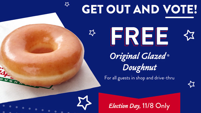 Krispy Kreme Is Giving Away Free Doughnuts On November 8, 2022 In Celebration Of Election Day