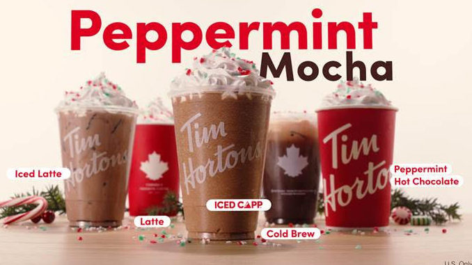 Tim Hortons Welcomes Peppermint Beverages, Holiday Tree Donut And More For 2022 Holiday Season