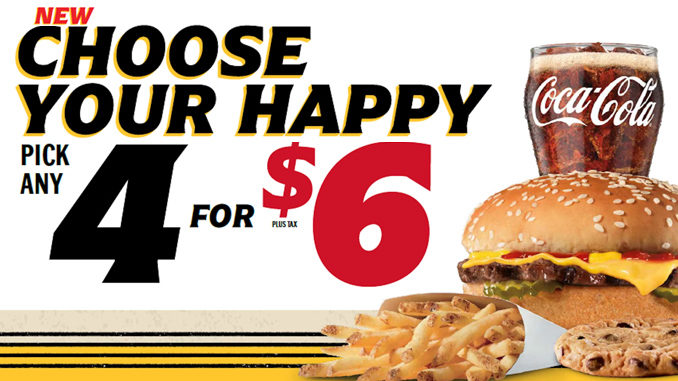 Hardee's Launches New ‘Choose Your Happy’ 4 for $6 Combo Menu