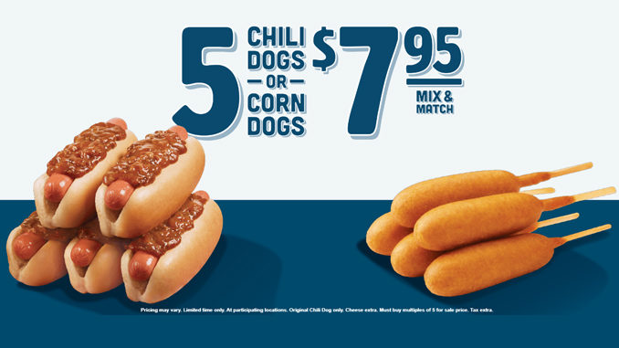 Wienerschnitzel Offers 5 Chili Dogs Or Corn Dogs For $7.95 For A Limited Time