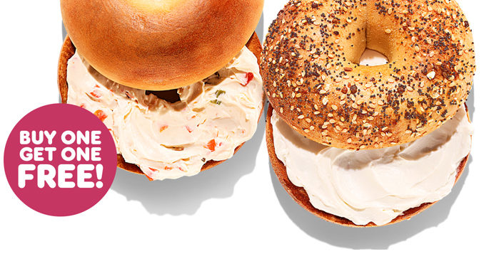 Dunkin’ Offers Free Bagel With Spread With Any Bagel Purchase On January 15, 2023