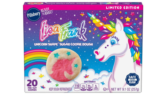 Pillsbury Welcomes Back Lisa Frank Unicorn Shape Sugar Cookie Dough