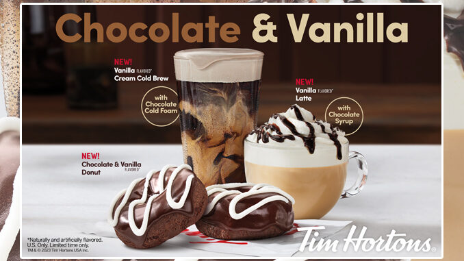 Tim Hortons Launches New Chocolate And Vanilla Flavored Cold Brew, Latte, And Donut