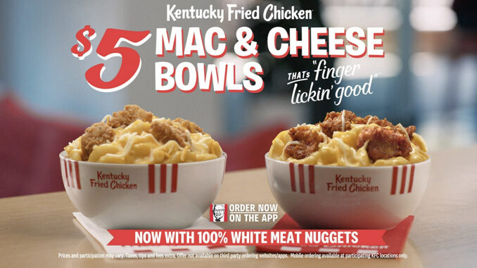 KFC Announces Return Of $5 Mac & Cheese Bowls Starting April 3, 2023
