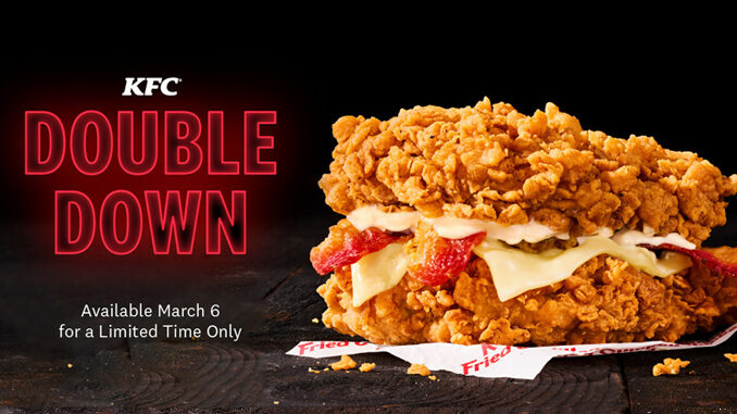 KFC Is Bringing Back The Double Down Sandwich Alongside New Bacon & Cheese Chicken Sandwich On March 6, 2023