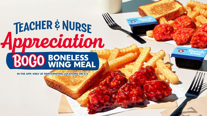 Zaxby's Offers Buy One, Get One Free Boneless Wings Meal For Teachers And Nurses On May 2, 2023