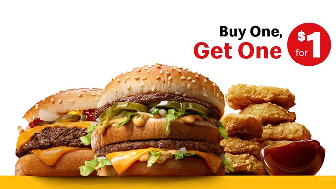 McDonald’s Offers Buy One, Get One For $1 Deal