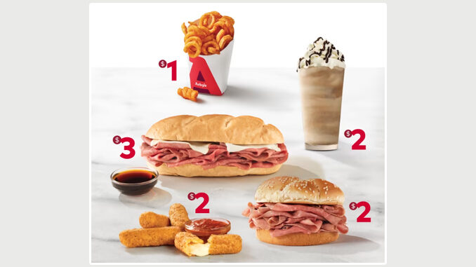 Arby’s Launches New Online Only $1, $2, $3 Classics Menu