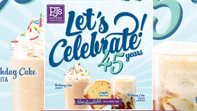 PJ’s Coffee Celebrates 45 Years With New Birthday Cake-Flavored Treats