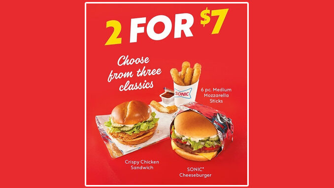 Sonic Puts Together New 2 For $7 Deal