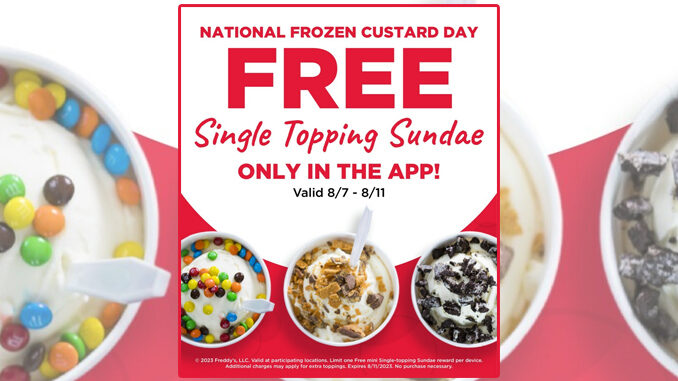 Freddy’s Offers App Users Free Mini Sundae From August 7-11, 2023