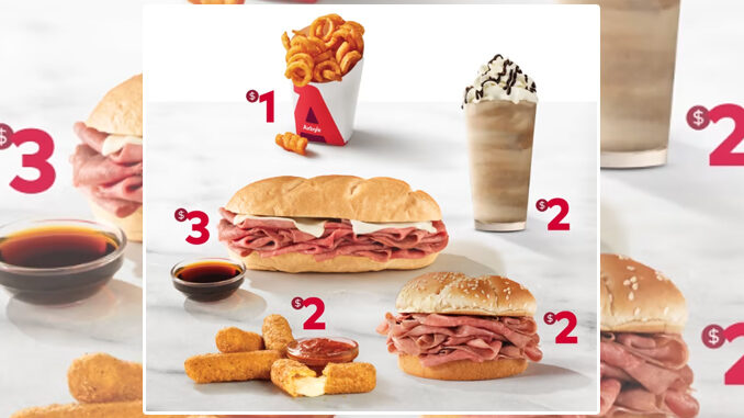 Arby’s Brings Back Online Only $1, $2, $3 Classics Menu Through October 22, 2023