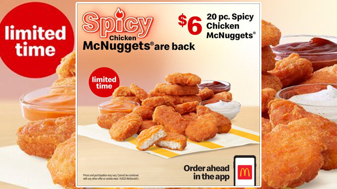 McDonald’s Brings Back Spicy Chicken McNuggets