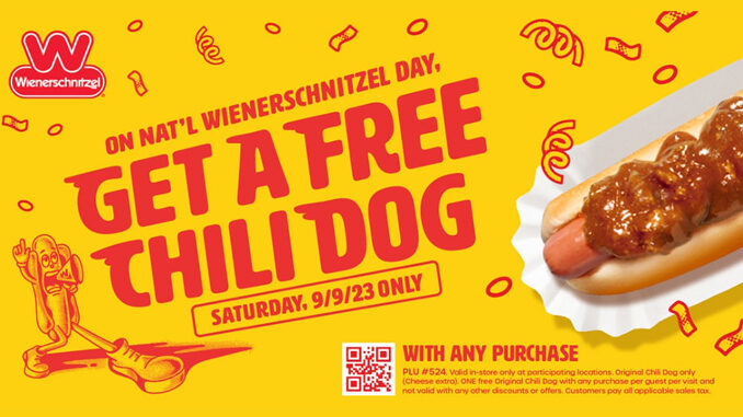 Wienerschnitzel Offers Free Chili Dog With Any Purchase On September 9, 2023