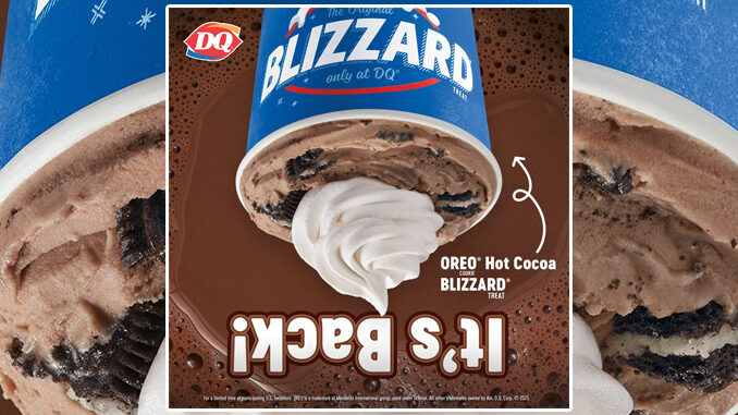 Dairy Queen Brings Back Oreo Hot Cocoa Blizzard As Part Of 2023 Fall Blizzard Lineup