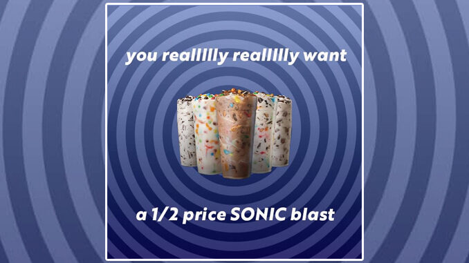 Sonic Offers Half Price Blasts Through October 27, 2023
