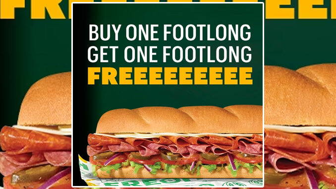 Buy Any Footlong, Get One Free At Subway Through November 17, 2023