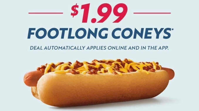 Get A Footlong Quarter Pound Chili Cheese Coney For $1.99 At Sonic Through December 31, 2023
