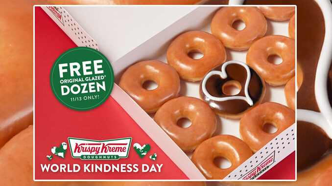 Here’s How To Score A Dozen Original Glazed Doughnuts For Free At Krispy Kreme On November 13, 2023