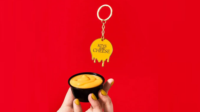Arby’s New $2 Keys To The Cheese Keychains Unlock Unlimited Cheddar Sauce Cups