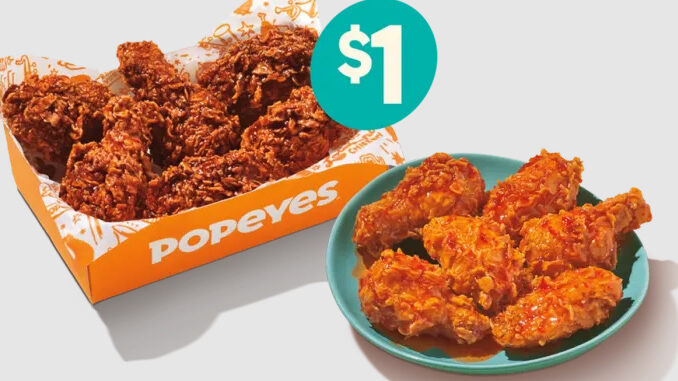 Popeyes Offers Buy 6 Wings, Get 6 Wings For $1 Deal Through January 28, 2024