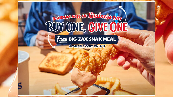 Buy One Big Zax Snak Meal, Get One Free At Zaxby's On February 17, 2024