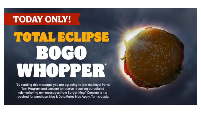 Burger King Offers BOGO Whopper Deal On April 8, 2024